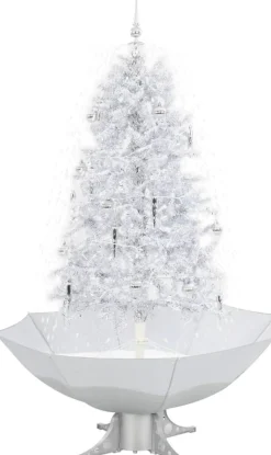 VidaLife Kunstkerstbomen^ Kerstboom Sneeuwend Met Paraplubasis 170 Cm Wit