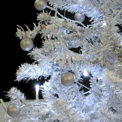 VidaLife Kunstkerstbomen^ Kerstboom Sneeuwend Met Paraplubasis 170 Cm Wit