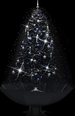 VidaLife Kunstkerstbomen^ Kerstboom Sneeuwend Met Paraplubasis 190 Cm Pvc Zwart
