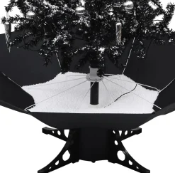 VidaLife Kunstkerstbomen^ Kerstboom Sneeuwend Met Paraplubasis 190 Cm Pvc Zwart