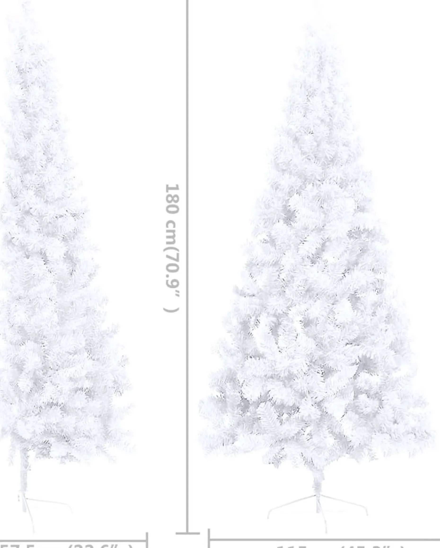 VidaLife Kunstkerstbomen^ Kunstkerstboom Half Met Led's En Kerstballen 180 Cm Wit