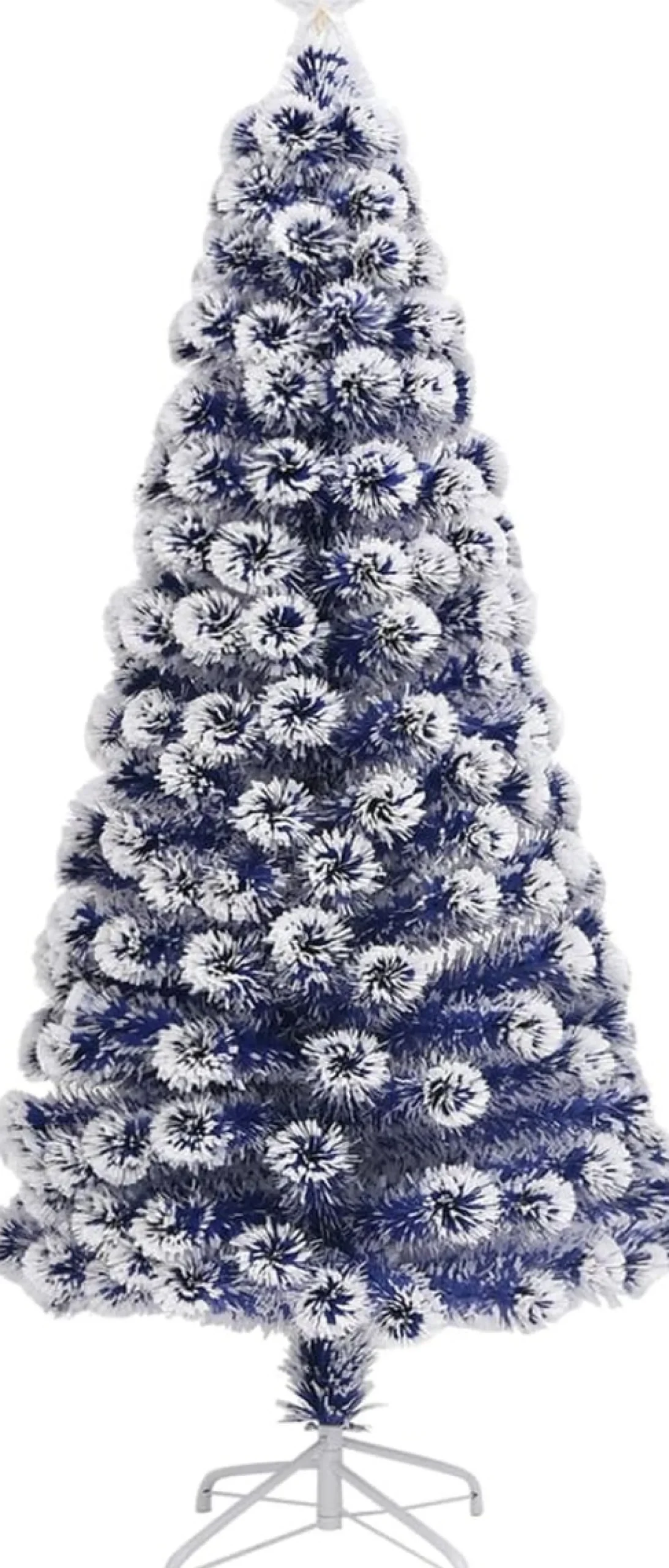 VidaLife Kunstkerstbomen^ Kunstkerstboom Met Led 150 Cm Glasvezel Wit En Blauw