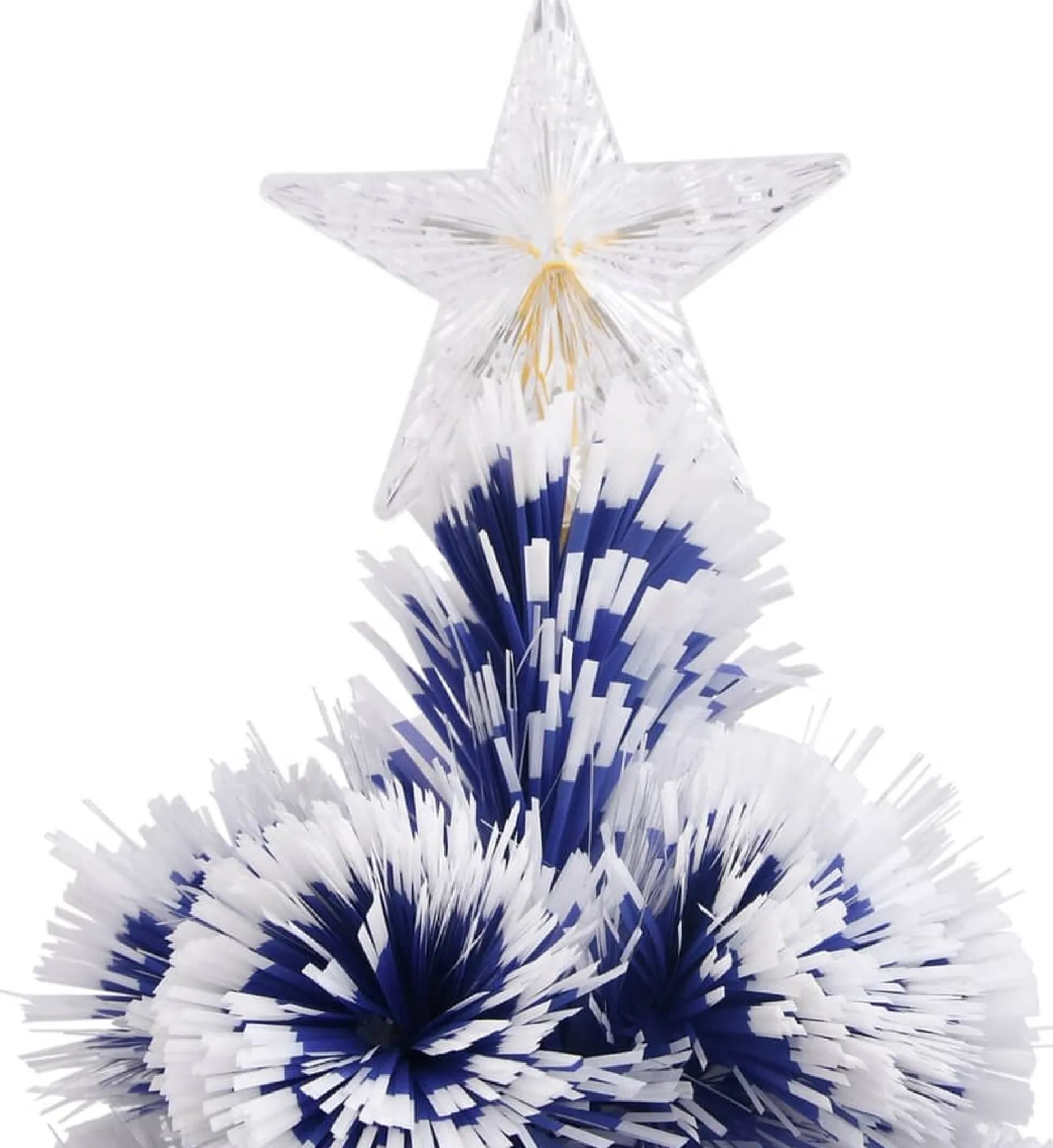 VidaLife Kunstkerstbomen^ Kunstkerstboom Met Led 150 Cm Glasvezel Wit En Blauw