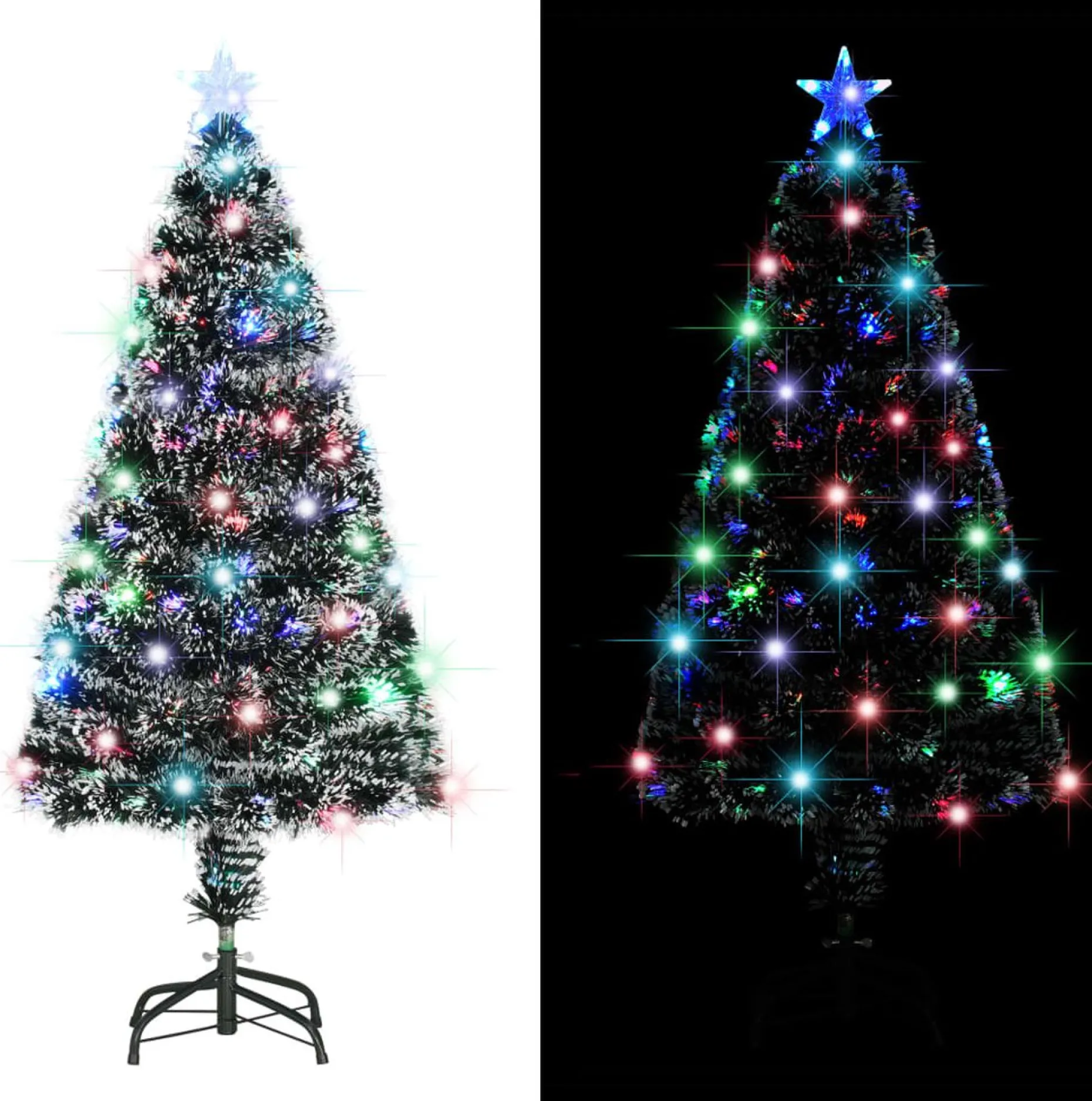 VidaLife Kunstkerstbomen^ Kunstkerstboom Met Standaard/Led 120 Cm Glasvezel