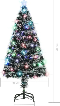 VidaLife Kunstkerstbomen^ Kunstkerstboom Met Standaard/Led 120 Cm Glasvezel