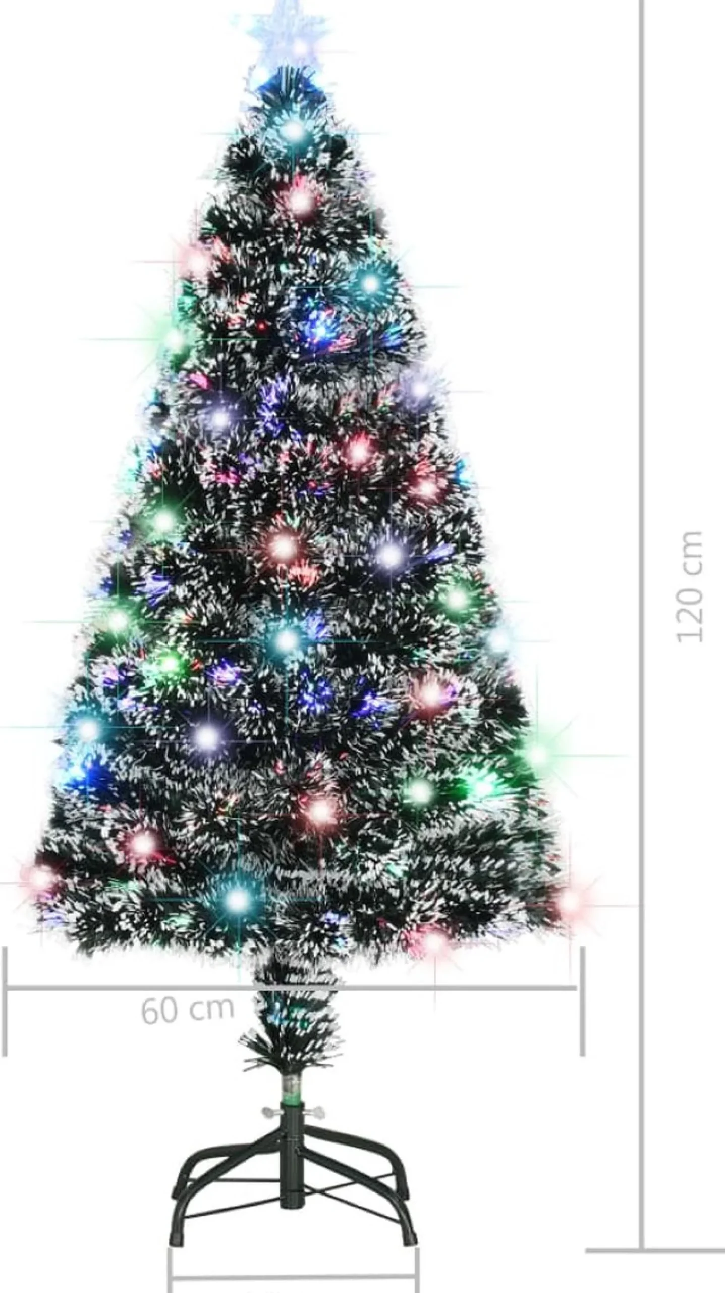 VidaLife Kunstkerstbomen^ Kunstkerstboom Met Standaard/Led 120 Cm Glasvezel