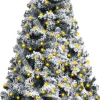 VidaLife Kunstkerstbomen^ Kunstkerstboom Met Led's En Sneeuwvlokken 120 Cm Groen