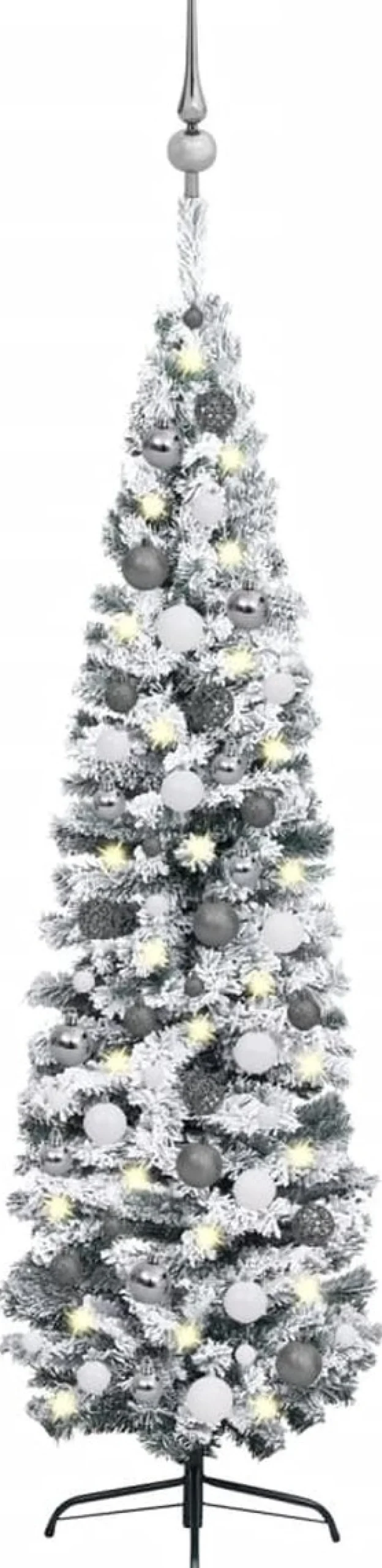 VidaLife Kunstkerstbomen^ Kunstkerstboom Met Led's En Kerstballen Smal 240 Cm Groen