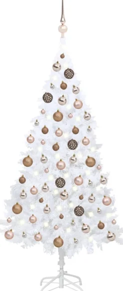 VidaLife Kunstkerstbomen^ Kunstkerstboom Met Led's En Kerstballen 150 Cm Pvc Wit