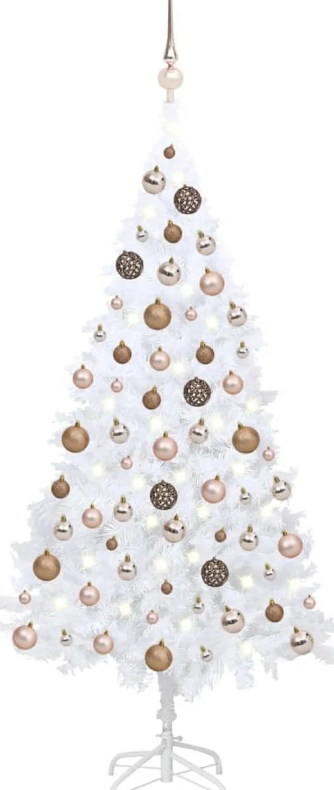 VidaLife Kunstkerstbomen^ Kunstkerstboom Met Led's En Kerstballen 150 Cm Pvc Wit