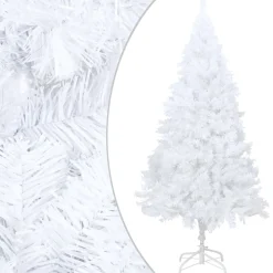 VidaLife Kunstkerstbomen^ Kunstkerstboom Met Led's En Kerstballen 150 Cm Pvc Wit
