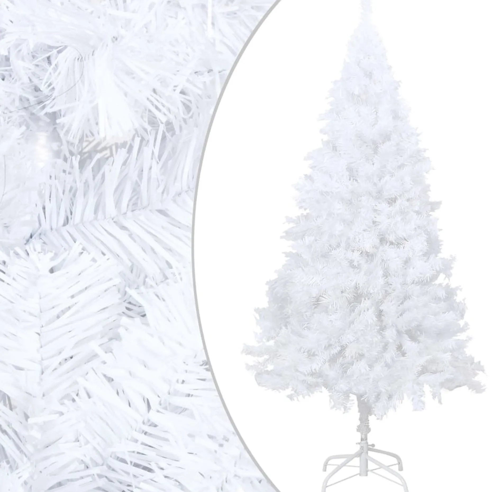 VidaLife Kunstkerstbomen^ Kunstkerstboom Met Led's En Kerstballen 150 Cm Pvc Wit