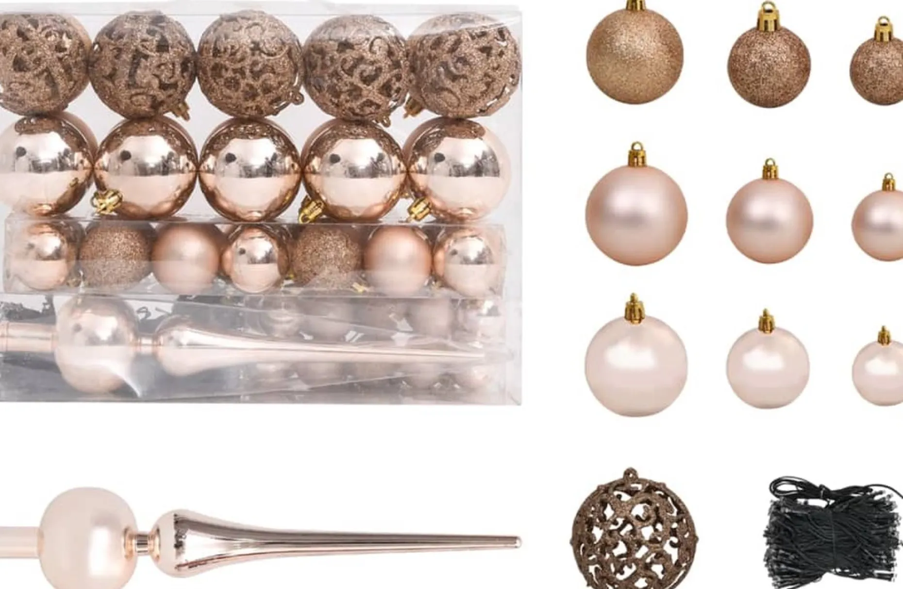 VidaLife Kunstkerstbomen^ Kunstkerstboom Met Led's En Kerstballen 150 Cm Pvc Wit