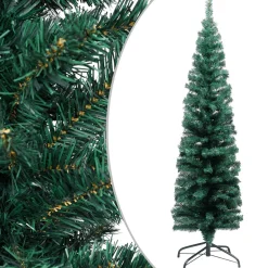 VidaLife Kunstkerstbomen^ Kunstkerstboom Met Standaard Smal 120 Cm Pvc Groen