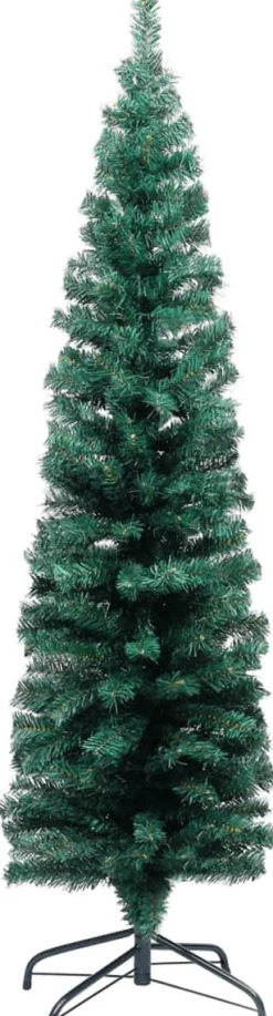 VidaLife Kunstkerstbomen^ Kunstkerstboom Met Standaard Smal 120 Cm Pvc Groen
