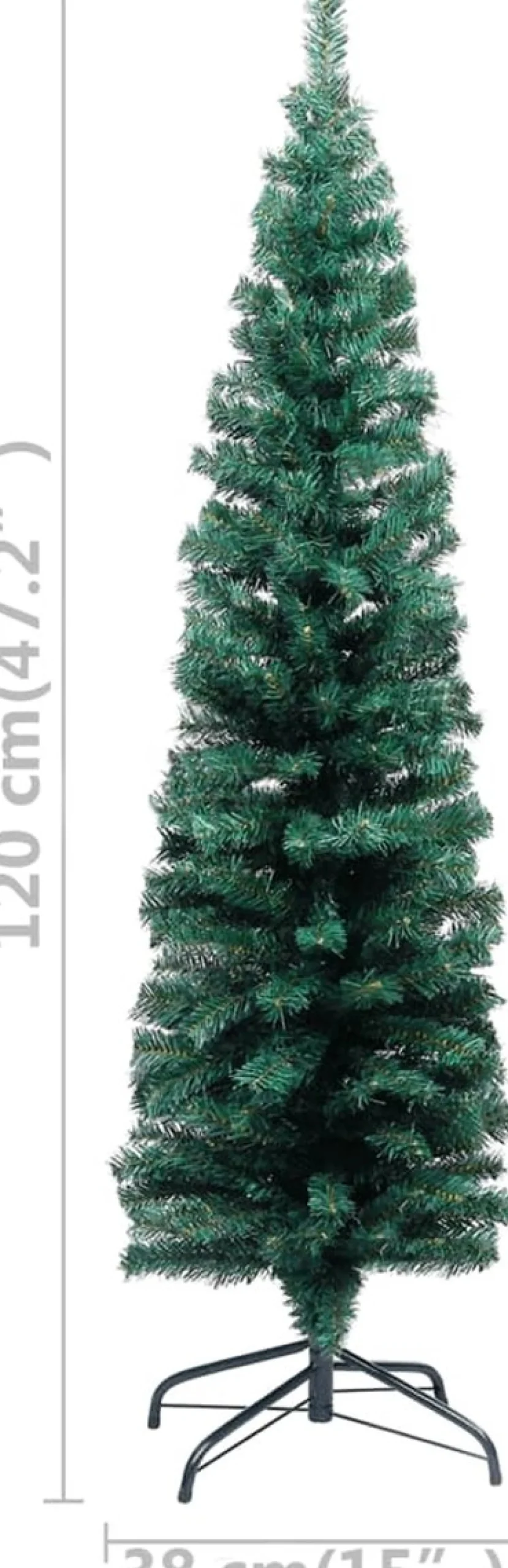 VidaLife Kunstkerstbomen^ Kunstkerstboom Met Standaard Smal 120 Cm Pvc Groen