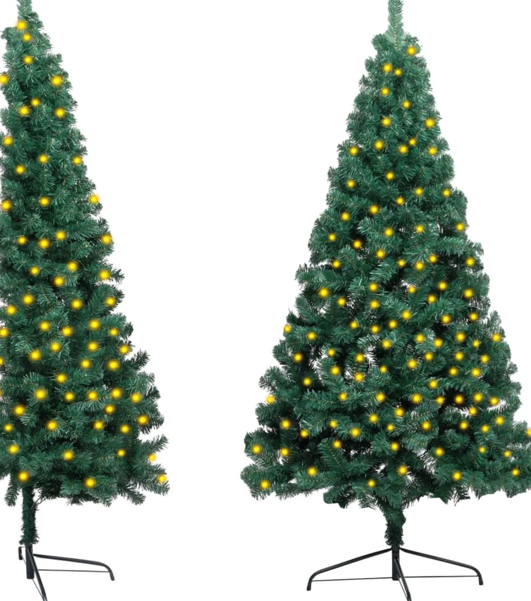 VidaLife Kunstkerstbomen^ Kunstkerstboom Met Led's En Standaard Half 210 Cm Pvc Groen