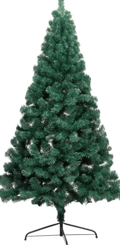 VidaLife Kunstkerstbomen^ Kunstkerstboom Met Led's En Standaard Half 210 Cm Pvc Groen