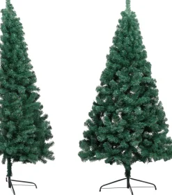 VidaLife Kunstkerstbomen^ Kunstkerstboom Met Standaard Half 240 Cm Pvc Groen
