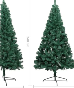 VidaLife Kunstkerstbomen^ Kunstkerstboom Met Standaard Half 240 Cm Pvc Groen