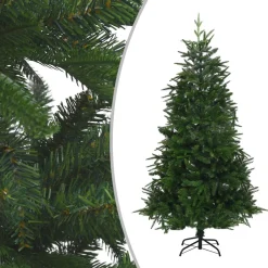 VidaLife Kunstkerstbomen^ Kunstkerstboom Met Led's En Kerstballen 210 Cm Pvc En Pe Groen