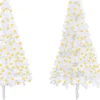 VidaLife Kunstkerstbomen^ Kunstkerstboom Met Led's Hoek 180 Cm Pvc Wit