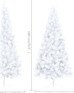VidaLife Kunstkerstbomen^ Kunstkerstboom Met Led's En Standaard Half 180 Cm Pvc Wit