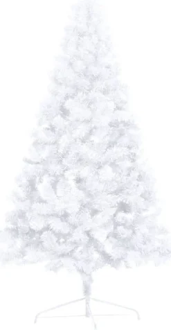 VidaLife Kunstkerstbomen^ Kunstkerstboom Met Led's En Standaard Half 180 Cm Pvc Wit