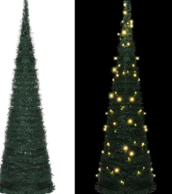 VidaLife Kunstkerstbomen^ Kunstkerstboom Met Led Pop-Up 150 Cm Groen
