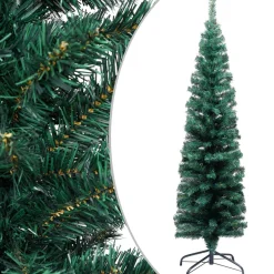 VidaLife Kunstkerstbomen^ Kunstkerstboom Met Led's En Standaard Smal 150 Cm Pvc Groen