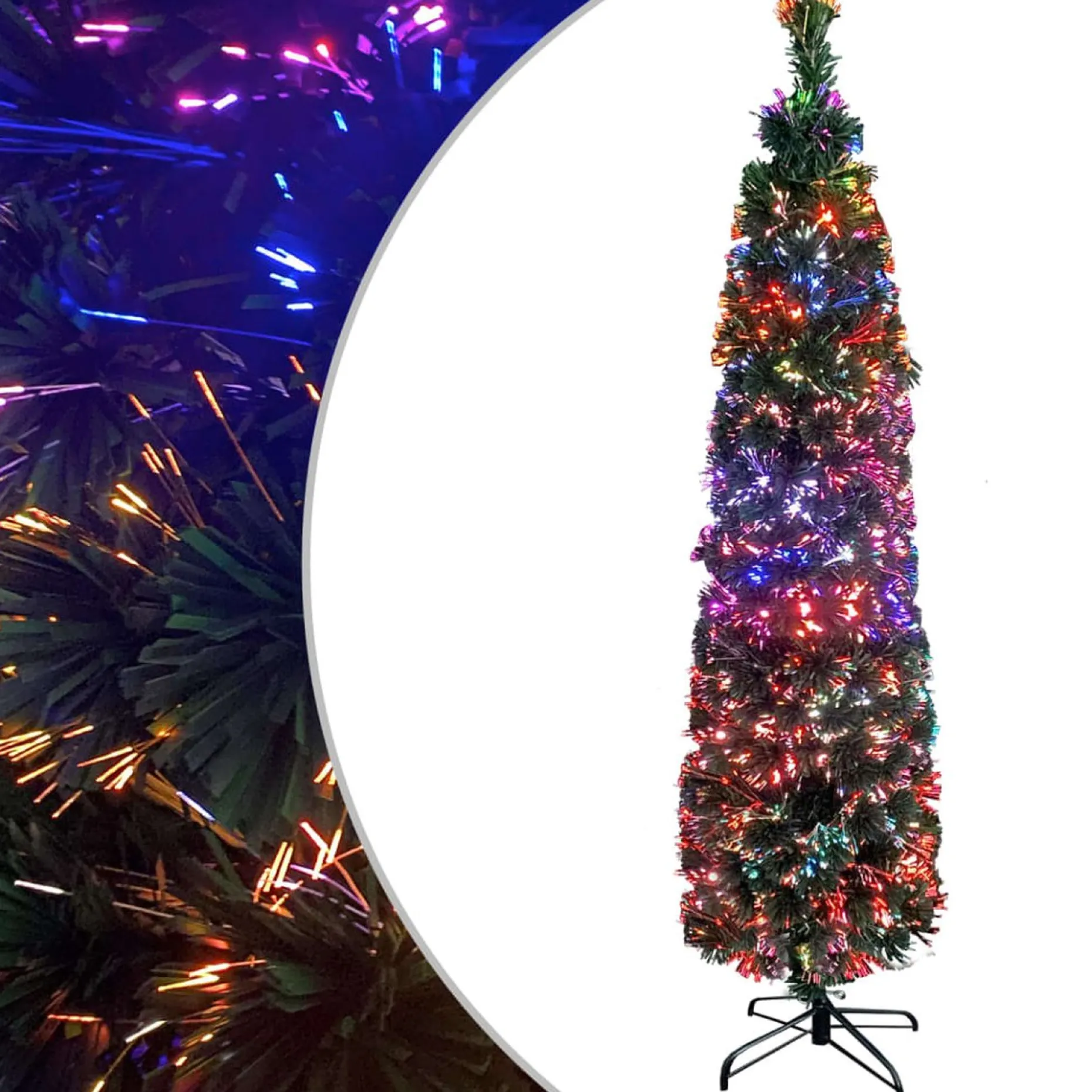 VidaLife Kunstkerstbomen^ Kunstkerstboom Met Standaard Smal 240 Cm Glasvezel