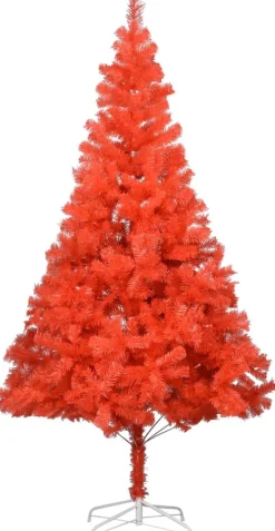VidaLife Kunstkerstbomen^ Kunstkerstboom Met Led's En Standaard 210 Cm Pvc Rood