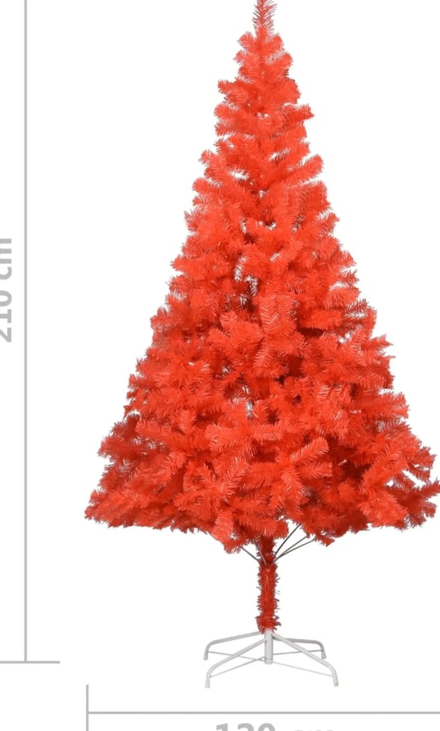 VidaLife Kunstkerstbomen^ Kunstkerstboom Met Led's En Standaard 210 Cm Pvc Rood
