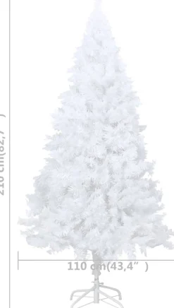 VidaLife Kunstkerstbomen^ Kunstkerstboom Met Led's En Dikke Takken 210 Cm Wit