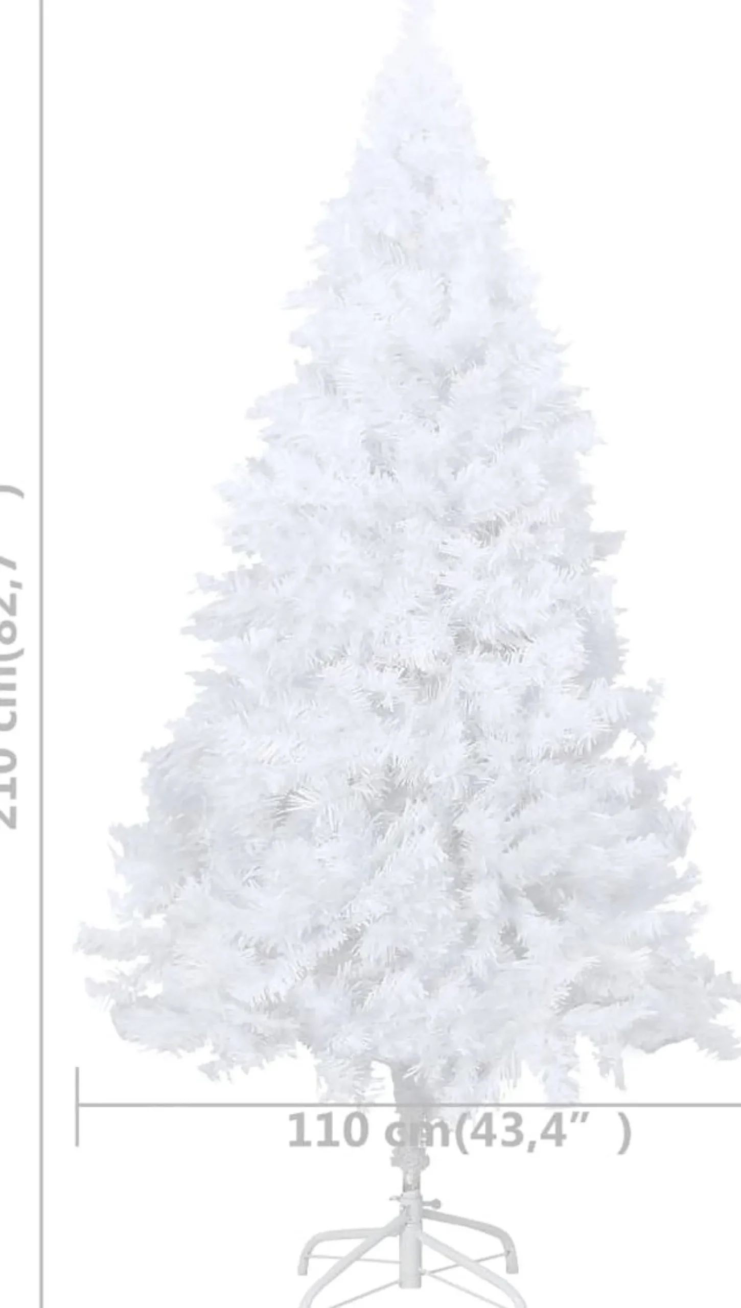 VidaLife Kunstkerstbomen^ Kunstkerstboom Met Led's En Dikke Takken 210 Cm Wit