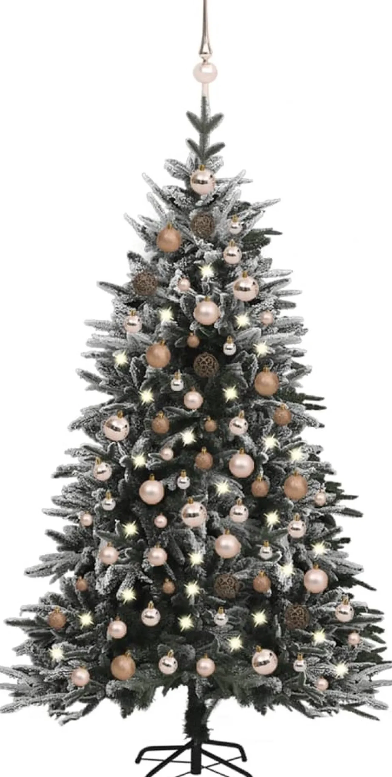 VidaLife Kunstkerstbomen^ Kunstkerstboom Met Led's, Kerstballen En Sneeuw 180 Cm Pvc Pe