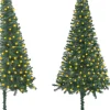 VidaLife Kunstkerstbomen^ Kunstkerstboom Met Led's Hoek 150 Cm Pvc Groen