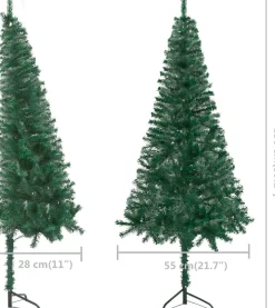 VidaLife Kunstkerstbomen^ Kunstkerstboom Met Led's Hoek 150 Cm Pvc Groen