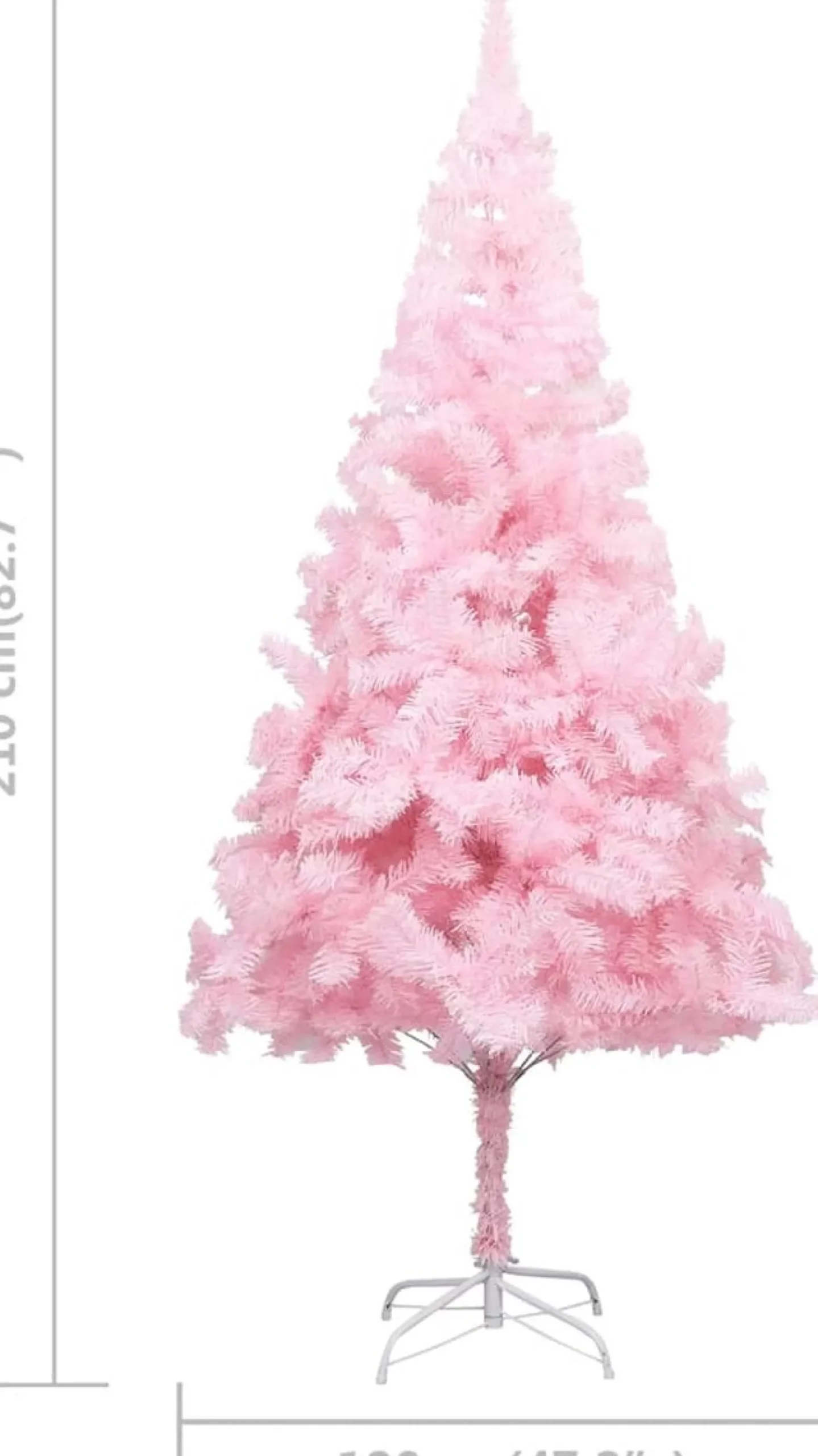 VidaLife Kunstkerstbomen^ Kunstkerstboom Met Standaard 210 Cm Pvc Roze