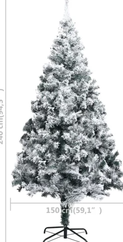 VidaLife Kunstkerstbomen^ Kunstkerstboom Met Sneeuw 240 Cm Pvc Groen
