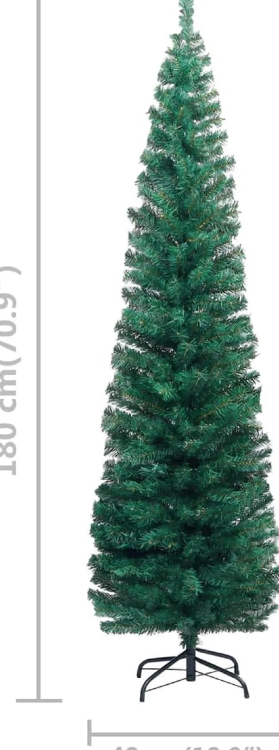 VidaLife Kunstkerstbomen^ Kunstkerstboom Met Led's En Kerstballen Smal 180 Cm Groen