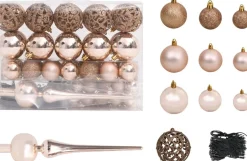 VidaLife Kunstkerstbomen^ Kunstkerstboom Met Led's En Kerstballen Half 120 Cm Groen