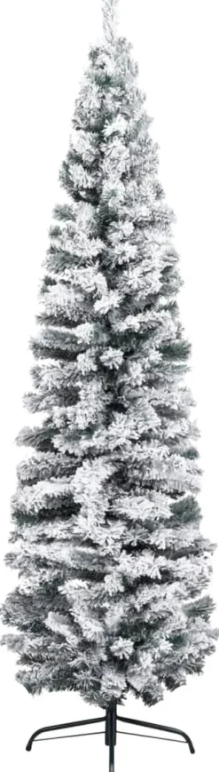 VidaLife Kunstkerstbomen^ Kunstkerstboom Met Sneeuw Smal 210 Cm Pvc Groen