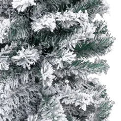 VidaLife Kunstkerstbomen^ Kunstkerstboom Met Sneeuw Smal 210 Cm Pvc Groen