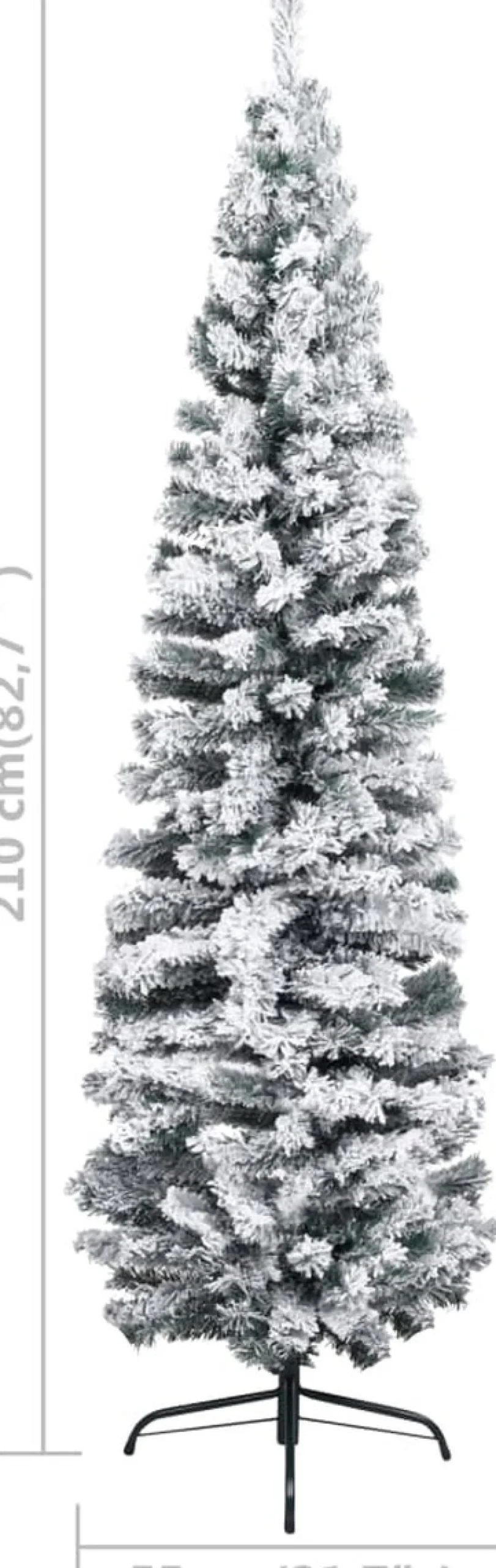 VidaLife Kunstkerstbomen^ Kunstkerstboom Met Sneeuw Smal 210 Cm Pvc Groen