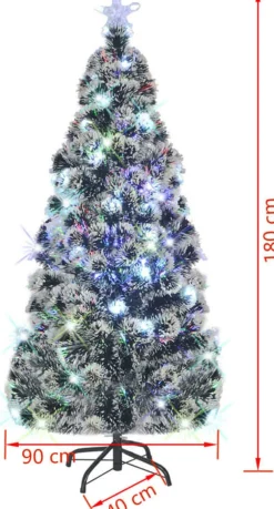 VidaLife Kunstkerstbomen^ Kunstkerstboom Met Standaard/Led 180 Cm Glasvezel