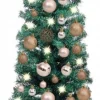 VidaLife Kunstkerstbomen^ Kunstkerstboom Met Led's En Kerstballen Smal 120 Cm Groen