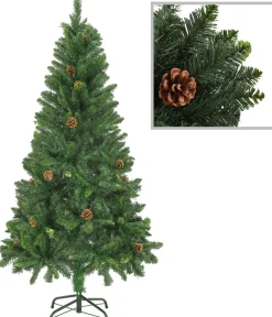 VidaLife Kunstkerstbomen^ Kunstkerstboom Met Dennenappels 150 Cm Groen