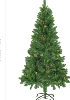 VidaLife Kunstkerstbomen^ Kunstkerstboom Met Dennenappels 150 Cm Groen