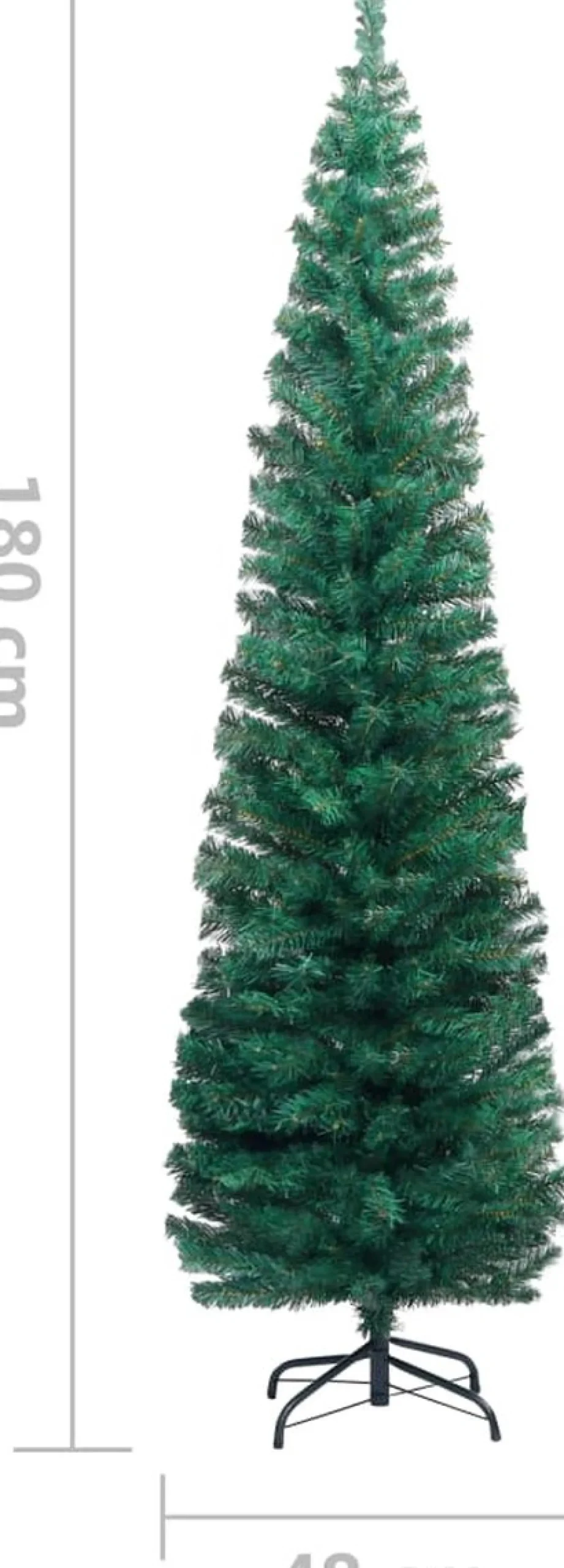 VidaLife Kunstkerstbomen^ Kunstkerstboom Met Standaard Smal 180 Cm Pvc Groen